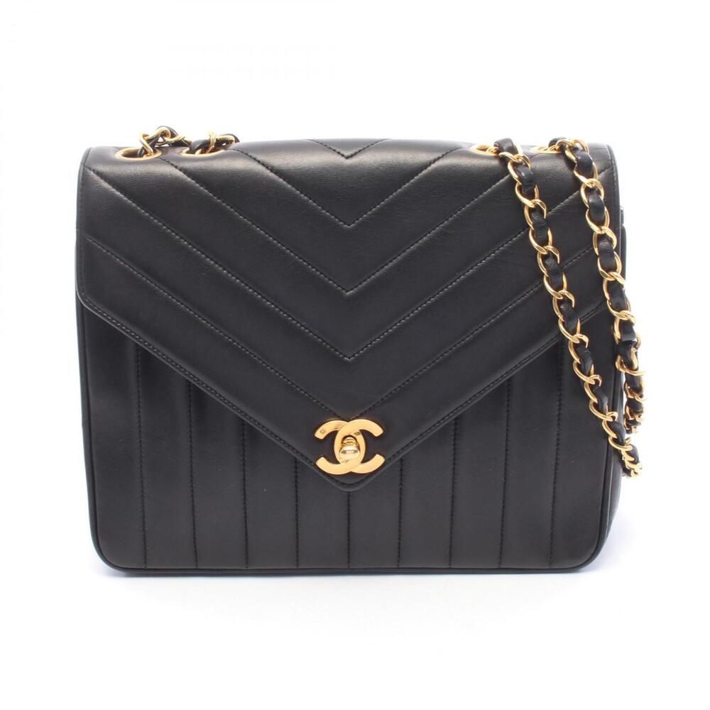 Chanel Chevron V-stitch Mademoiselle Shoulder Bag/Handbag, Lambskin Leather, ...